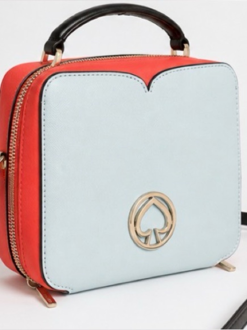 Pre-loved kate spade Light Blue Front with Coral Sides Mini Top-Handle Bag